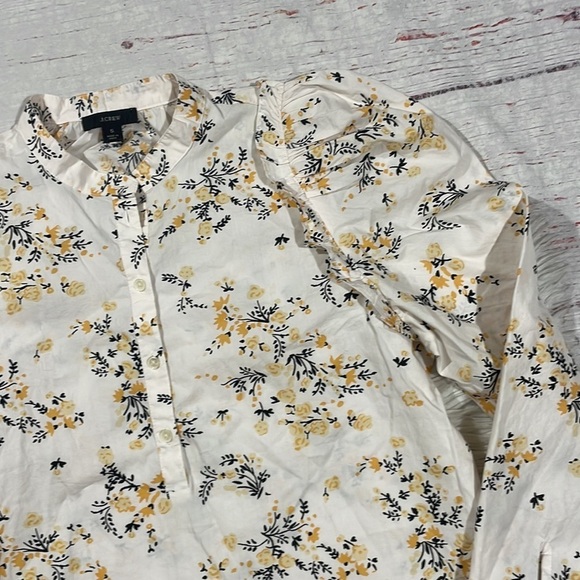 J. Crew Puff Sleeve Budding Floral Yellow Blouse - Picture 7 of 10